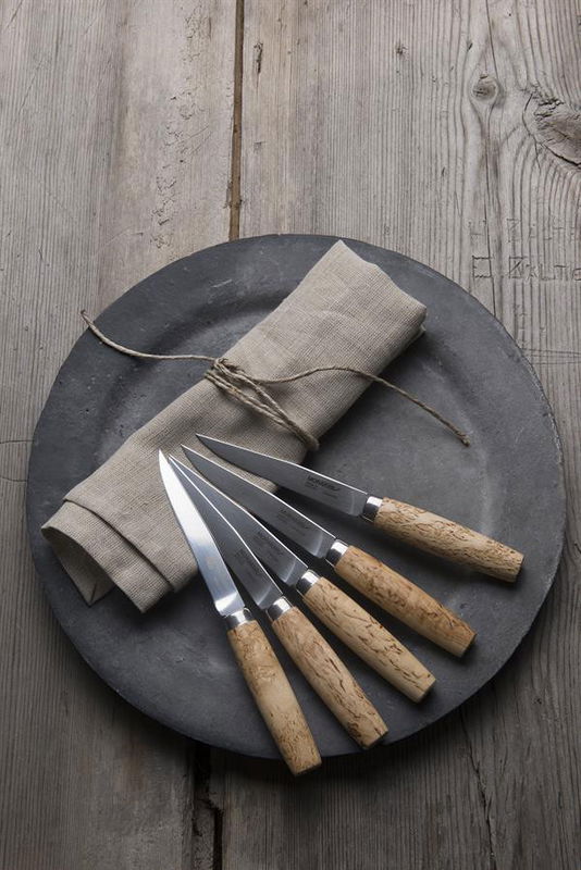 Exklusiv steakkniv i masurbjörk 2 alternativt 4-pack i presentförpackning