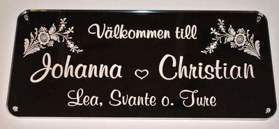 Dörrskylt i plexiglas