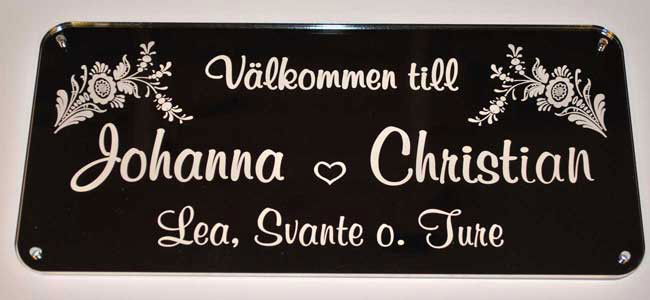 Door sign in plexiglass