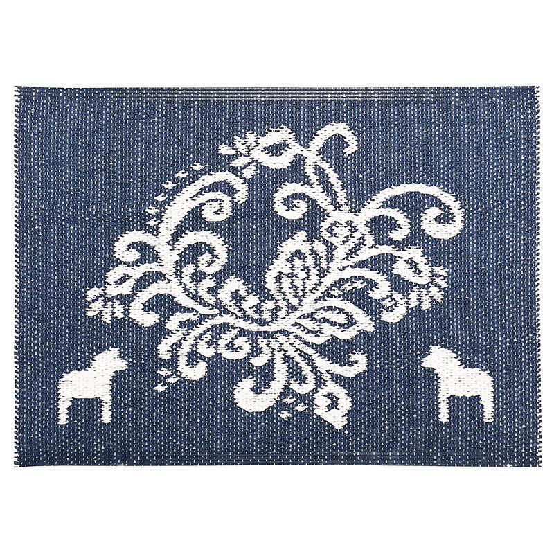 Kurbits dörrmatta med Dalahästar 50x70 cm - Vändbar vinylmatta