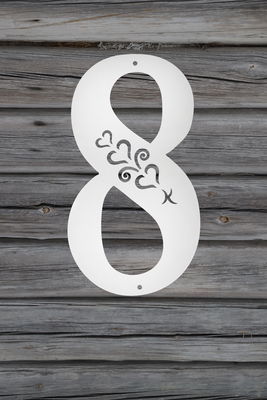 Fasadsiffra Hjärtespira , svart  eller vit