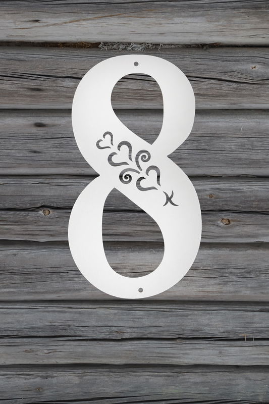 Fasadsiffra Hjärtespira , svart  eller vit