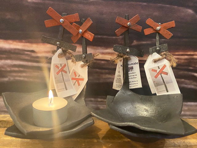 Ljusskål med ledkryss (välj till egen skylt med text)