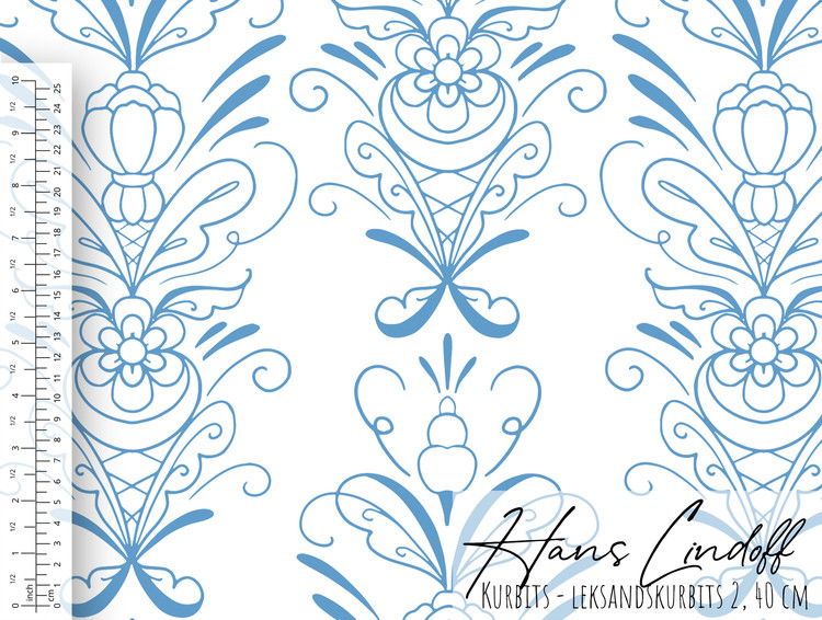 Tapet - Kurbits Leksand Vit/Blå