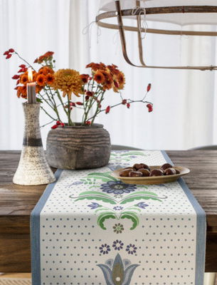 Bordslöpare - Blå kurbits35x120 cm