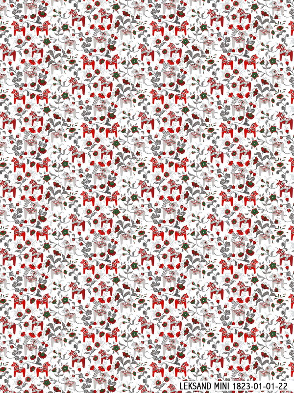 Tyg metervara - Dalahästar Mini