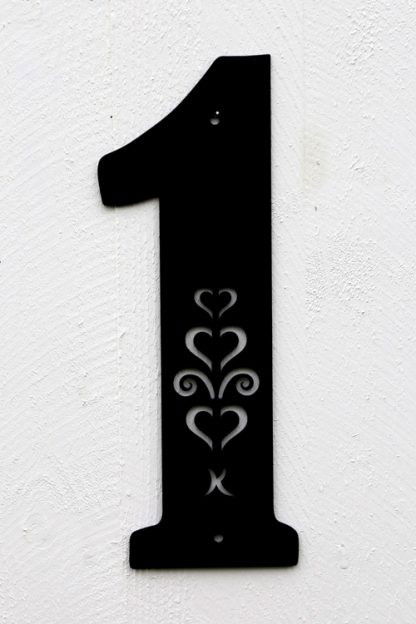 Fasadsiffra Hjärtespira , svart  eller vit