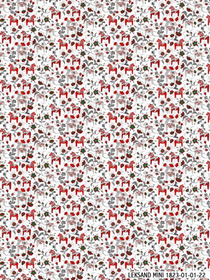 Tyg metervara - Dalahästar Mini