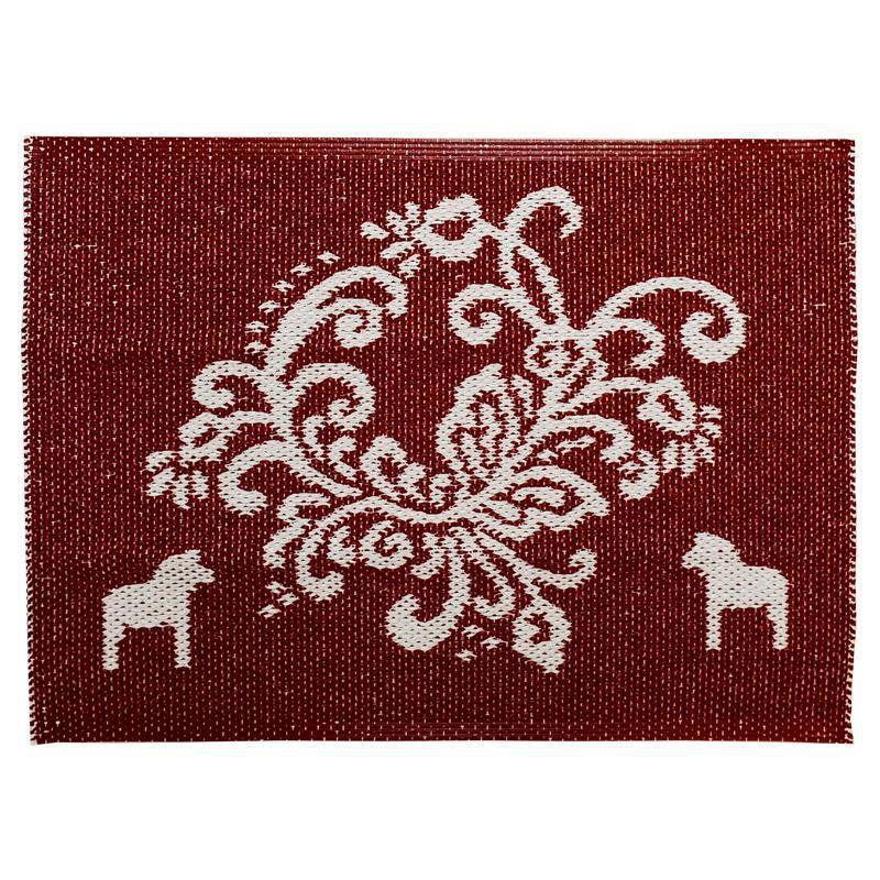 Kurbits dörrmatta med Dalahästar 50x70 cm - Vändbar vinylmatta