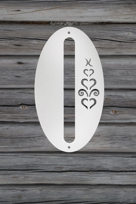 Fasadsiffra Hjärtespira , svart  eller vit