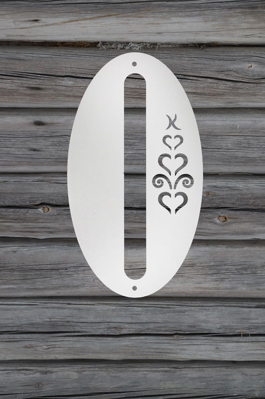 Fasadsiffra Hjärtespira , svart  eller vit