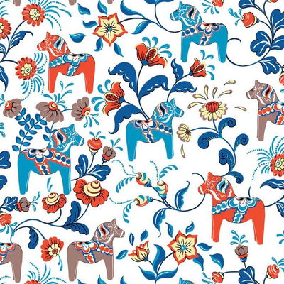 Tyg metervara - Dalahästar