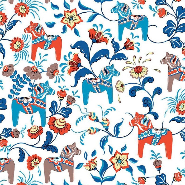 Tyg metervara - Dalahästar