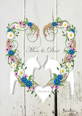 Bröllopstavla - Sommarkrans