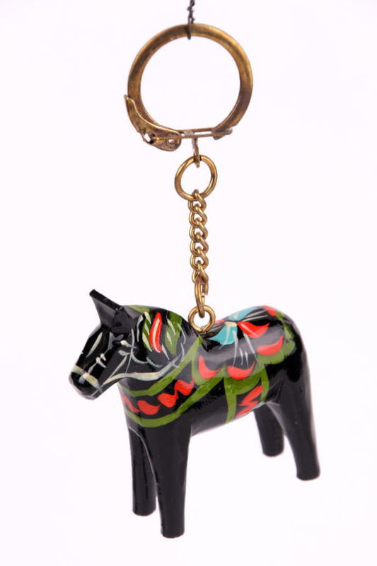 Nyckelring - Äkta Dalahäst 5 cm häst