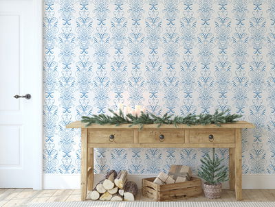 Tapet - Kurbits Leksand Vit/Blå