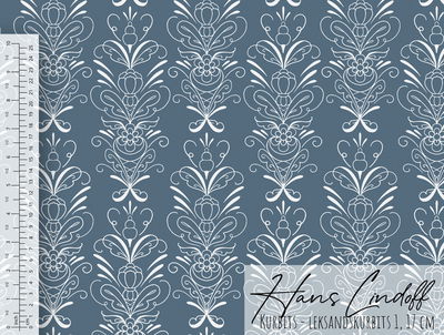 Tapet - Kurbits Leksand Blå/Vit