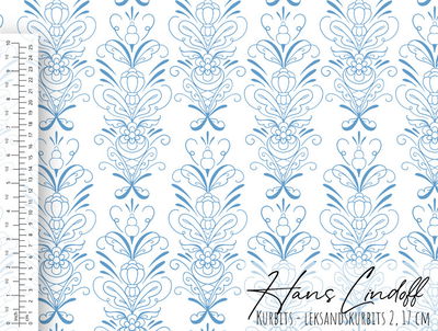 Tapet - Kurbits Leksand Vit/Blå