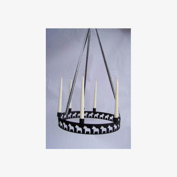 Ljuskrona med dalahästar - Sex kronljus