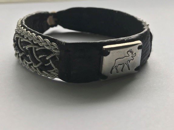 Tin bracelet "Risberg" Hand-sewn with elk motif in tin