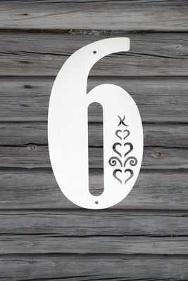 Fasadsiffra Hjärtespira , svart  eller vit