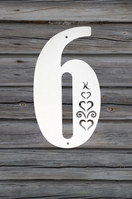 Fasadsiffra Hjärtespira , svart  eller vit