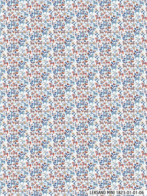 Tyg metervara - Dalahästar Mini