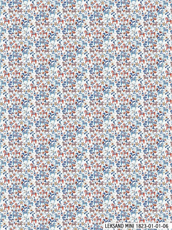 Tyg metervara - Dalahästar Mini