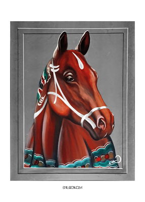 Canvas print Dala horse (head).