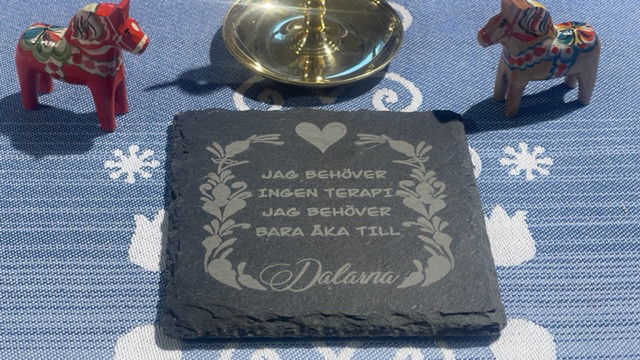 Glasunderlägg i skiffer - Jag behöver ingen terapi...