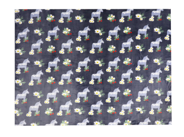 Fleecepläd Dalahästar "Orsa" 130x170 cm