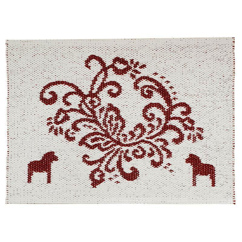 Kurbits dörrmatta med Dalahästar 50x70 cm - Vändbar vinylmatta