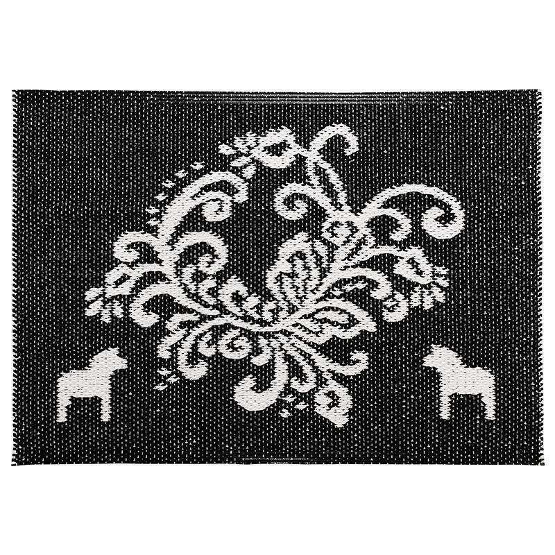 Kurbits dörrmatta med Dalahästar 50x70 cm - Vändbar vinylmatta