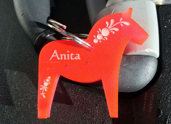 Nyckelring - Dalahäst i plexiglas