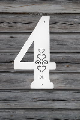 Fasadsiffra Hjärtespira , svart  eller vit