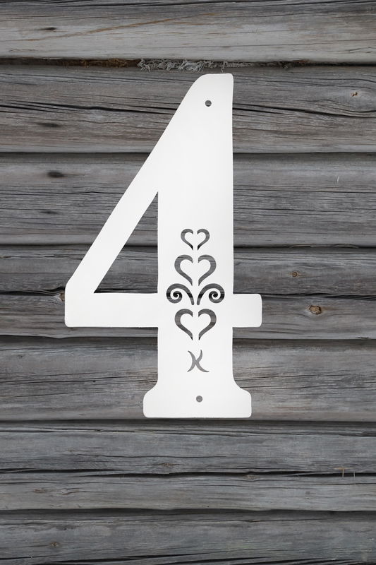 Fasadsiffra Hjärtespira , svart  eller vit