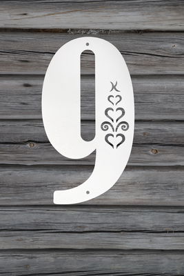 Fasadsiffra Hjärtespira , svart  eller vit