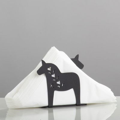 Servettställ - Dalahästar med motiv "Hjärteranka"