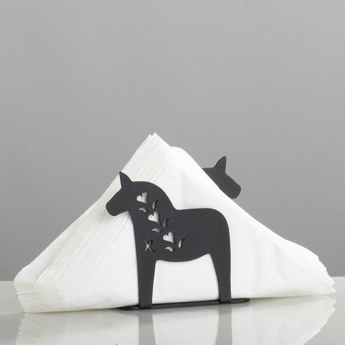 Servettställ - Dalahästar med motiv "Hjärteranka"