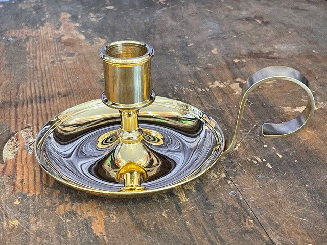 Ljusstake, Mässing, höjd 64mm med handtag