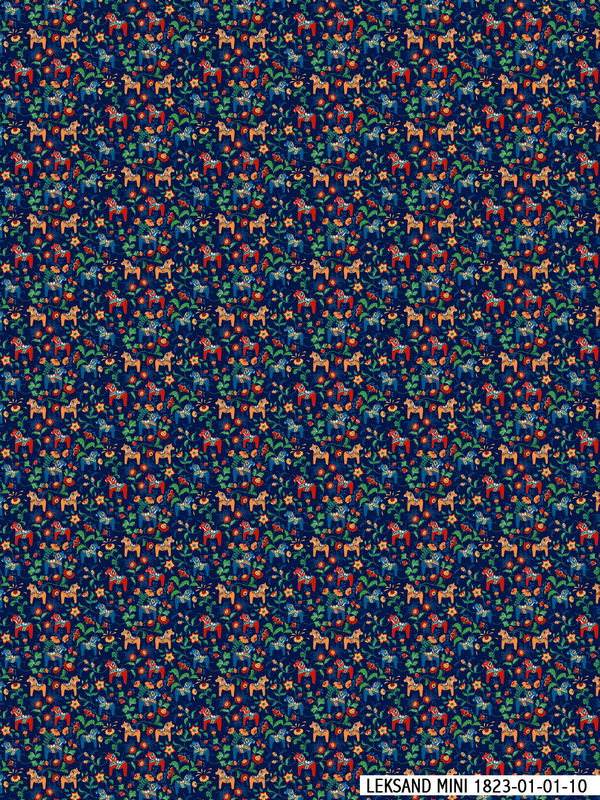 Tyg metervara - Dalahästar Mini