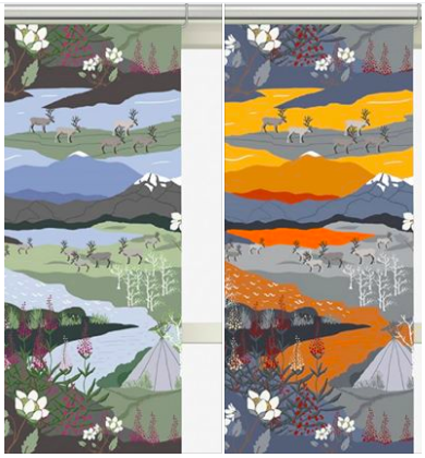 Panel Curtains - Fjällvandring 43x240 cm 2-Pack