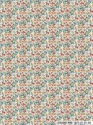 Tyg metervara - Dalahästar Mini