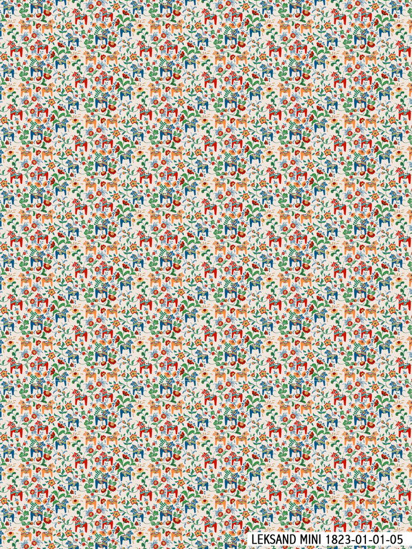 Tyg metervara - Dalahästar Mini