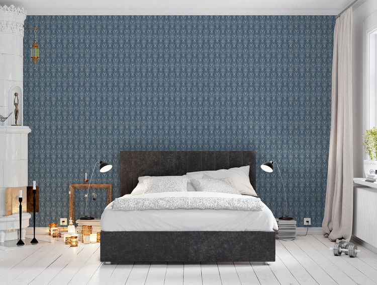 Tapet - Kurbits Leksand Blå/Vit