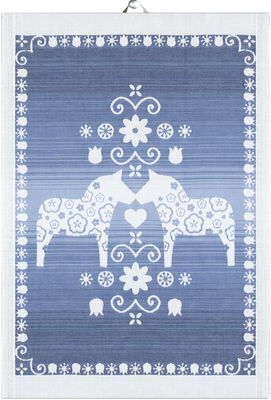 Handduk - Ljusblå Dalahäst 35x50 cm