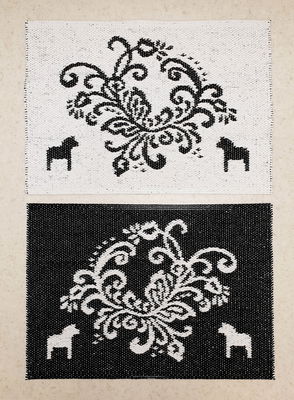 Kurbits dörrmatta med Dalahästar 50x70 cm - Vändbar vinylmatta