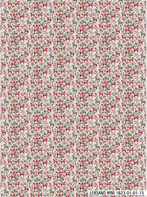 Tyg metervara - Dalahästar Mini