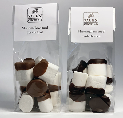 Marshmallows med chokladöverdrag