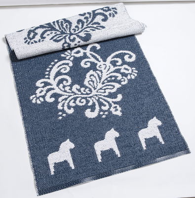 Kurbitsmatta med Dalahästar 70 x 250 cm - Vändbar vinylmatta